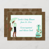 Moderne Kaarten voor advies aan Baby showers (Gree (Voorkant / Achterkant)