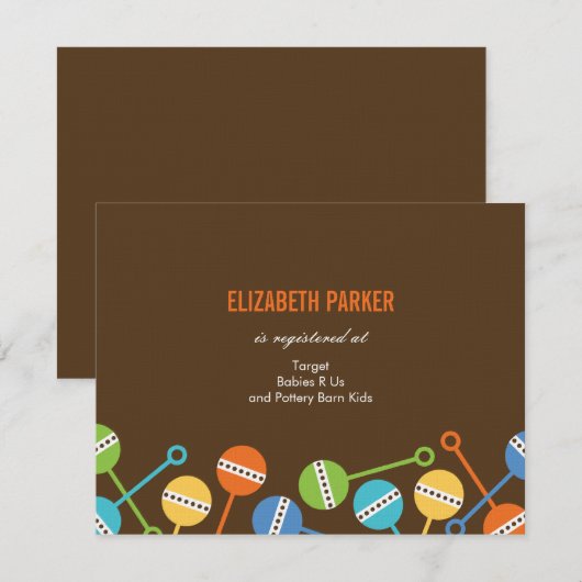 Moderne kaarten voor Baby shower van ratten (Voorkant / Achterkant)