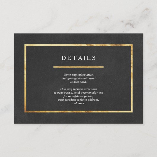 Moderne Kaarten voor deco Gold en zwart huwelijk i (Voorkant)