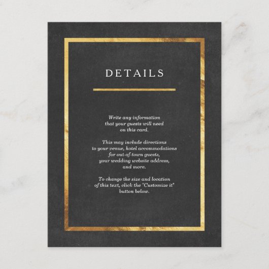 Moderne Kaarten voor deco Gold en zwart huwelijk i (Voorkant)