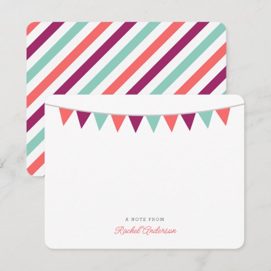 Moderne kaarten voor gebundelde monogram notitiekaartje (Voorkant / Achterkant)