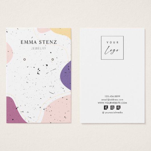 Moderne kaarten voor getextureerd oorklaar beeldsc visitekaartje (Voorkant /achterkant)