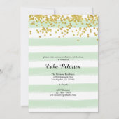 Moderne Kaarten voor groene en Gold Striped Afstud (Achterkant)