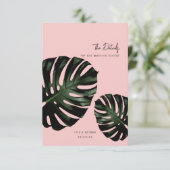 Moderne kaarten voor tropische bruiloft (Staand voorkant)