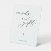 Moderne kabelkaarten en cadeautjes voor bruiloften reclamebord met voetstuk (Voorkant)