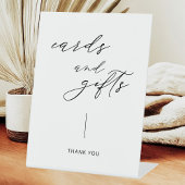 Moderne kabelkaarten en cadeautjes voor bruiloften reclamebord met voetstuk