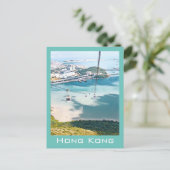 Moderne kabelreis in Hongkong Briefkaart (Staand voorkant)