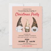 Moderne kabouters feestelijke perzik kerstfeest kaart (Voorkant)