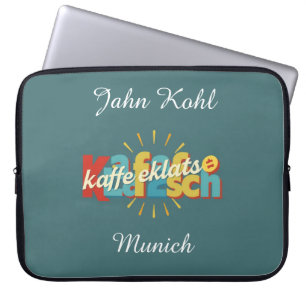 Moderne Kaffeeklatsch Duitse Erfenis Gepersonalise Laptop Sleeve