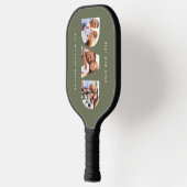 Moderne kaki groene typografie Multi foto vader Pickleball Paddle (Links)