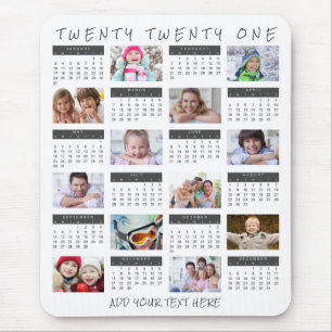 Moderne kalender 2021-foto-Collage op maat Muismat