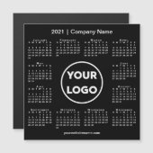 Moderne kalender 2021 met bedrijf Logo Black (Voorkant / Achterkant)
