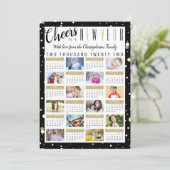 Moderne kalender 2022: NIEUW JAAR Foto Collage Feestdagenkaart (Staand voorkant)