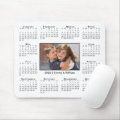 Moderne kalender 2022 Uw Foto en Naam op Wit Muismat (Met muis)