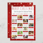 Moderne kalender 2023 12 Foto Collage Red Lights Feestdagenkaart (Voorkant / Achterkant)