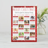 Moderne kalender 2023 12 Foto Collage Red Lights Feestdagenkaart (Staand voorkant)