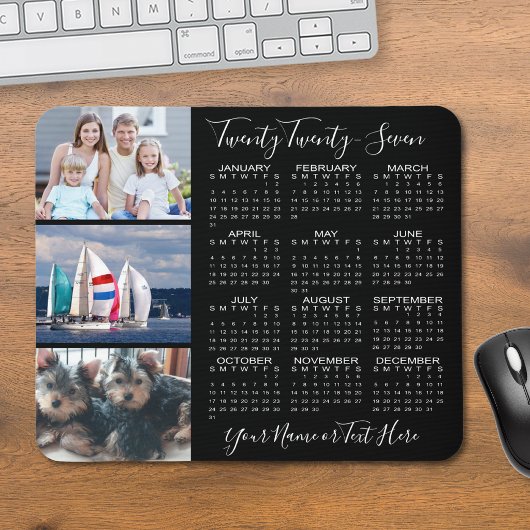 Moderne kalender 2023 3 Gepersonaliseerd het Foto Muismat