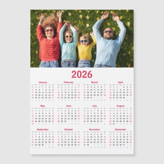 Moderne Kalender 2026 met Foto - Overzicht van het (Voorkant)
