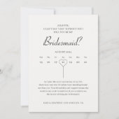 Moderne kalender bruidsmeisje voorstel foto kaart (Voorkant)