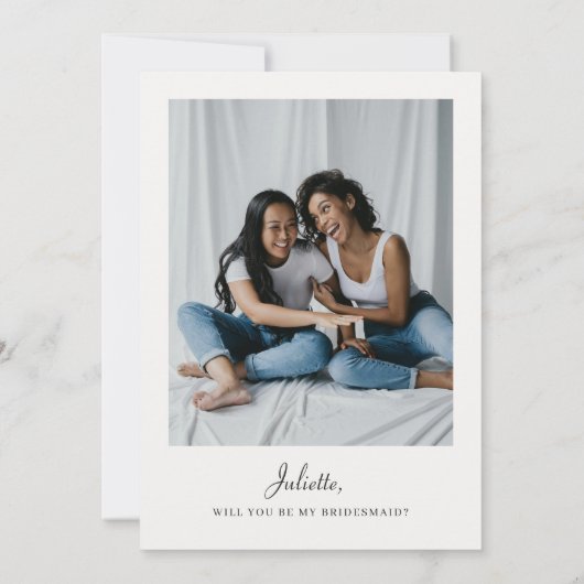 Moderne kalender bruidsmeisje voorstel foto kaart (Achterkant)