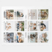 Moderne kalender fotocollage Kerstmis Fleece Deken (Voorkant (Horizontaal))