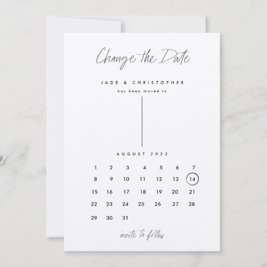 Moderne kalender Kraft verandert de datum Save The Date (Voorkant)
