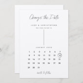 Moderne kalender Kraft verandert de datum Save The Date (Voorkant / Achterkant)