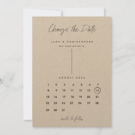 Moderne kalender Kraft verandert de datum Save The Date