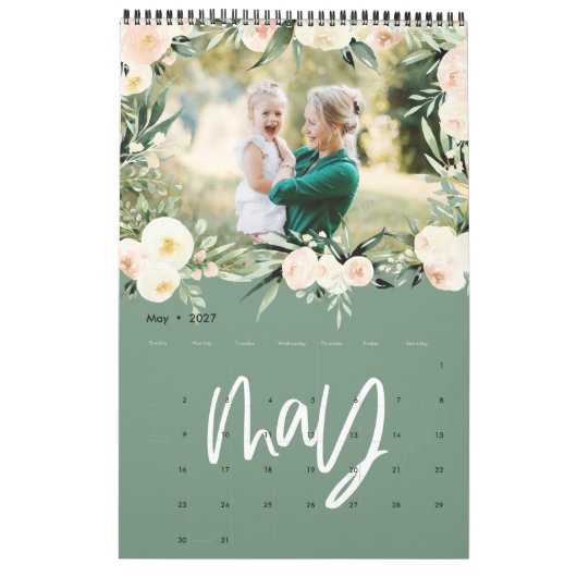 Moderne kalender met filmfotoscript voor waterverf (Mei 2027)
