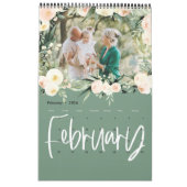 Moderne kalender met filmfotoscript voor waterverf (Feb 2026)