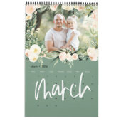 Moderne kalender met filmfotoscript voor waterverf (Mar 2026)