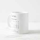 Moderne kalender non-photo Huwelijk Eerste datum Koffiemok (Voorkant links)