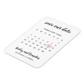 Moderne Kalender Rode Hart Trouw Save the Date Magneet (Linkerzijde)