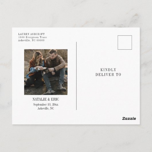 Moderne kalender Sla de datum foto Briefkaart op (Achterkant)