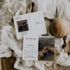 Moderne kalender Sla de datum foto Briefkaart op