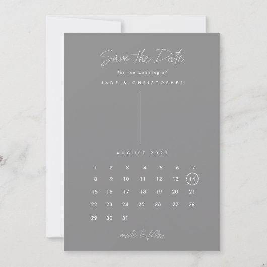 Moderne kalender slaat datum op save the date (Voorkant)