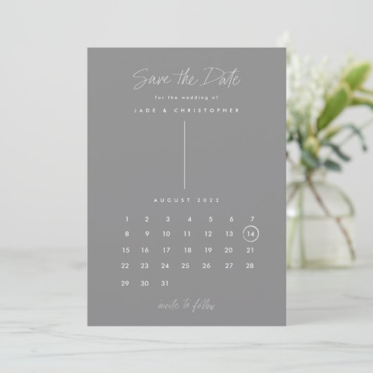 Moderne kalender slaat datum op save the date (Staand voorkant)