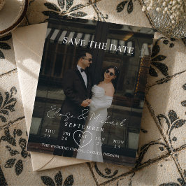 Moderne kalenderstijl foto save the date kaart