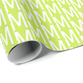 Moderne kalkgroene aangepaste monogram-initiaal cadeaupapier (Rol Hoek)