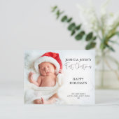 Moderne kalligraaf Een foto Eerste Kerstmis Briefkaart (Staand voorkant)