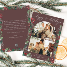 Moderne kalligrafie 2 familie foto vakantie Kaart