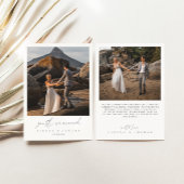 Moderne kalligrafie 2 foto net getrouwd bruiloft aankondiging