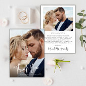 Moderne kalligrafie 2 foto trouwkaart bedankkaart