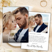 Moderne kalligrafie 2 foto trouwkaart bedankkaart