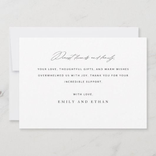 Moderne kalligrafie 2 Fotobruiloft Bedankkaart (Achterkant)