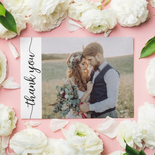Moderne kalligrafie 2 Fotobruiloft Bedankkaart