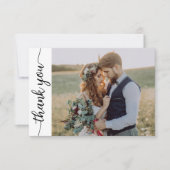 Moderne kalligrafie 2 Fotobruiloft Bedankkaart (Voorkant)