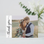 Moderne kalligrafie 2 Fotobruiloft Bedankkaart (Staand voorkant)