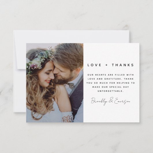Moderne kalligrafie 2 Fotobruiloft Bedankkaart (Achterkant)