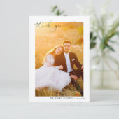 Moderne kalligrafie 2 Fotobruiloft Dank je Bedankkaart (Staand voorkant)